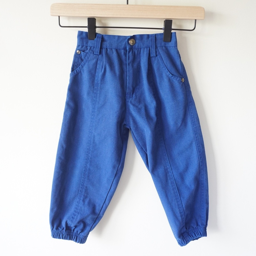 Vintage‎ Electric Kids 90s Twill Varsity Football Patch Pants Blue Toddler Sz 2T